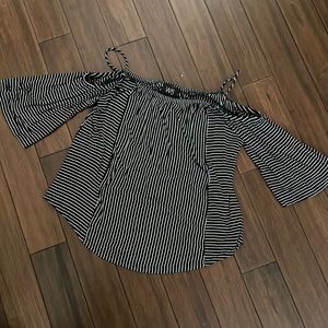 Black and white off the shoulder top.